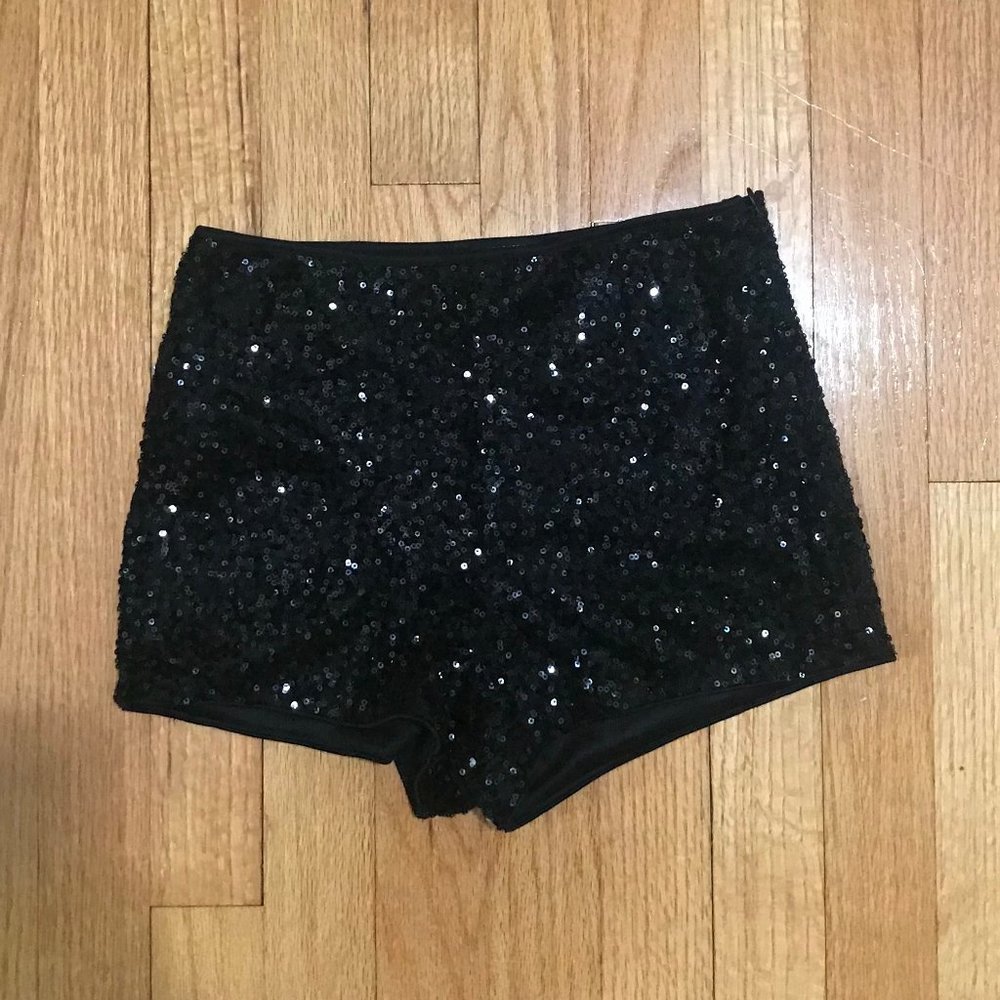 Black Sequin Shorts
